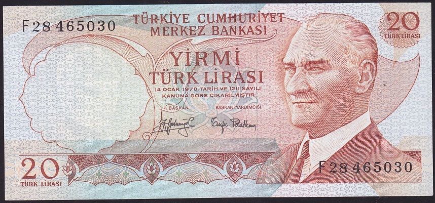 6.Emisyon 3.Tertip 20 Lira F28 465030 Çilaltı