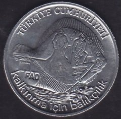 1980 Yılı 5 Lira Kalkınmak İçin Balıkçılık Çil