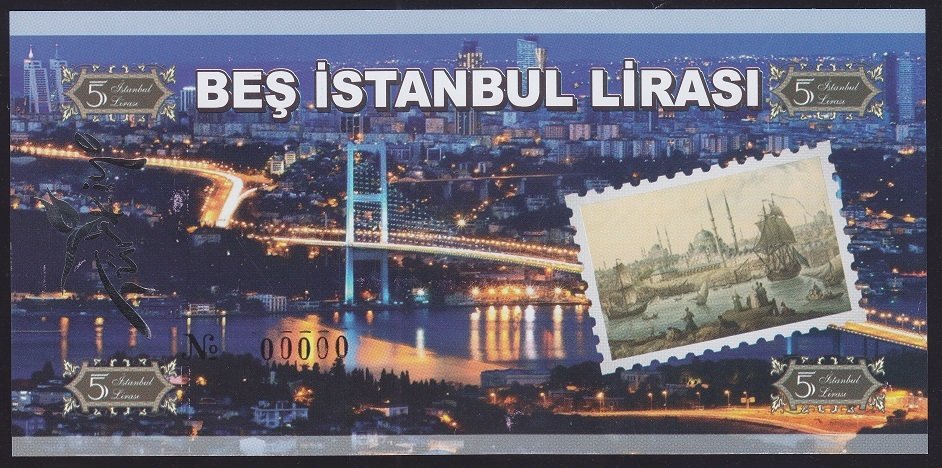 ÖZEL BASKI 5 İSTANBUL LİRASI - HOLOGRAMLI - EMNİYET ŞERİTLİ