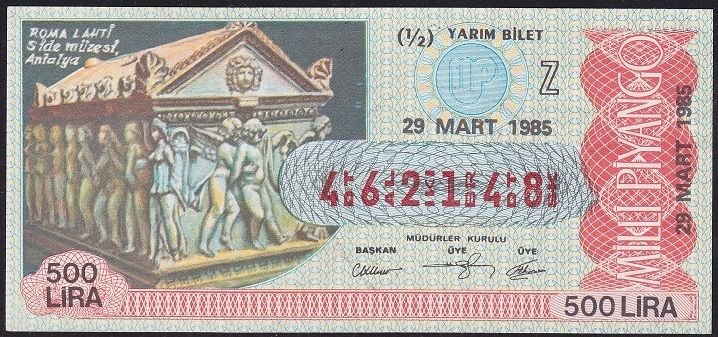 1985 29 Mart Yarım Bilet - Z Serisi