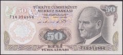 6.EMİSYON 1.TERTİP 50 LİRA F16 374884 ÇİLALTI