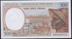 Central African States 500 Frank 1999 Çil (F) Pick 301Ff Central Arfican Republic