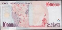 7.Emisyon 10.000.000 Lira D60 601366 Çok Çok Temiz