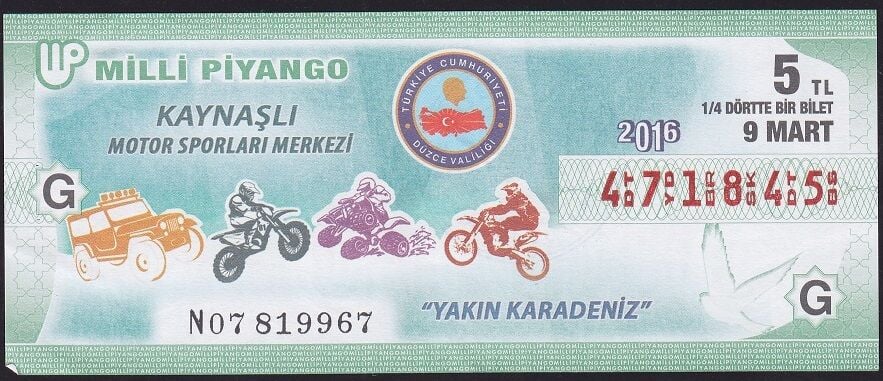 2016 9 Mart Çeyrek Bilet - G Serisi