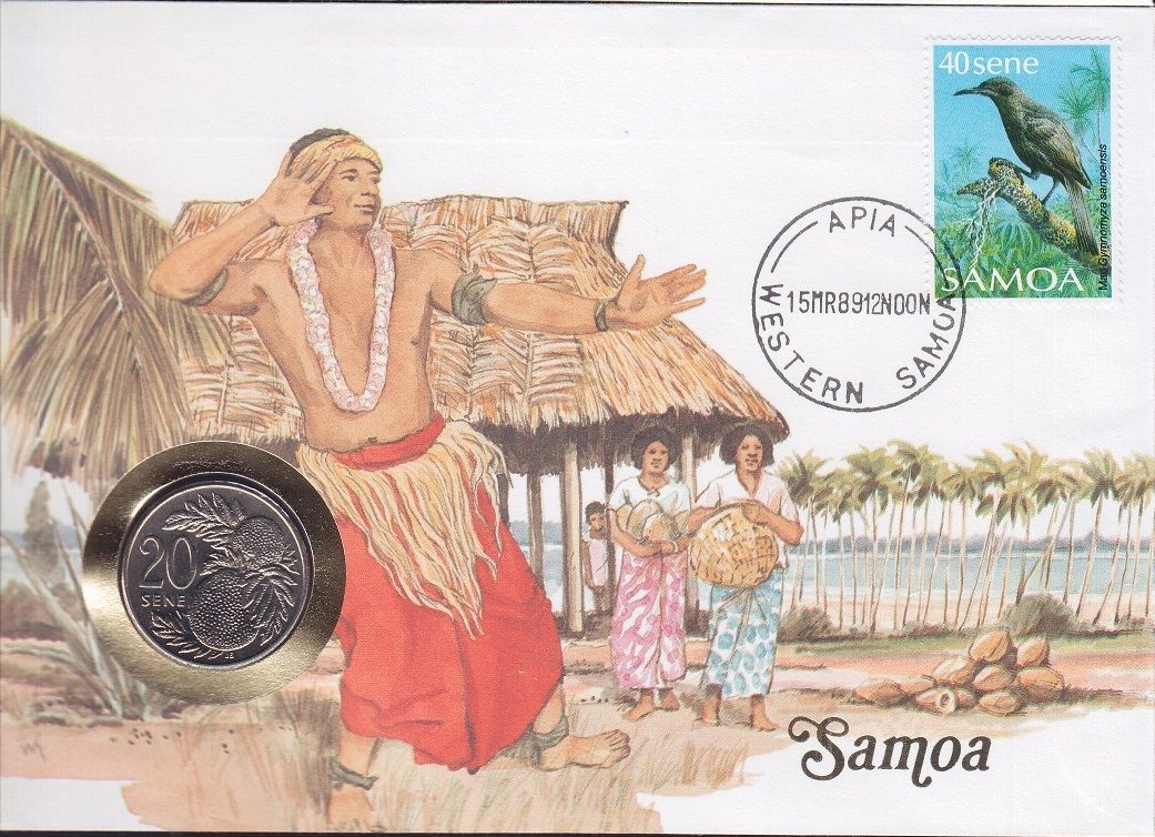 Samoa 20 Sene 1988 İlk Gün Zarfında Damgalı Pullu
