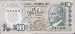 6.Emisyon 1.Tertip 100 Lira A81 049219 Çok Temiz