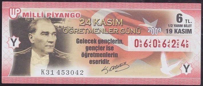 2009 19 KASIM YARIM BİLET - Y SERİSİ