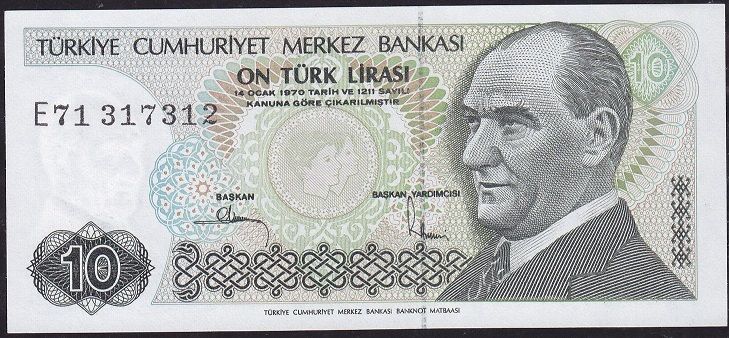 7.Emisyon 2.Tertip 10 Lira E71 317312 Çil