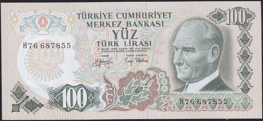 6.Emisyon 2.Tertip 100 Lira H76 687855 Çilaltı