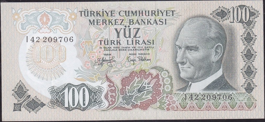 6.Emisyon 2.Tertip 100 Lira I42 209706 Çilaltı Çil