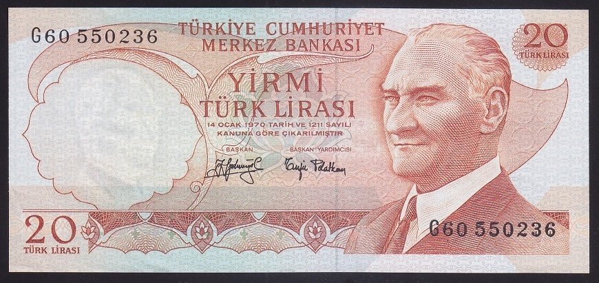 6.EMİSYON 3.TERTİP 20 LİRA G60 550236 ÇİLALTI