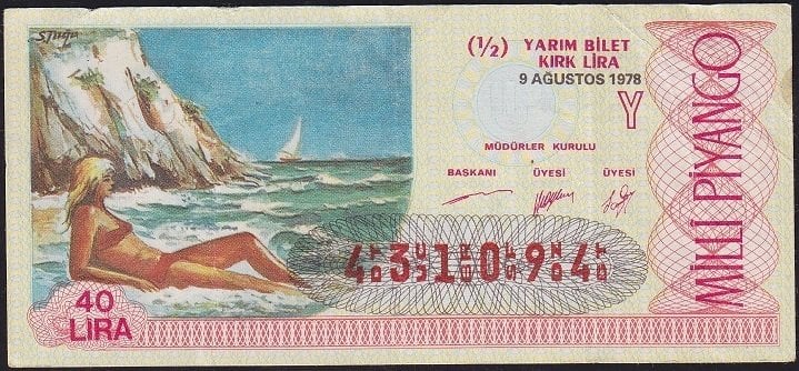 1978 9 Ağustos Yarım Bilet - Y Serisi