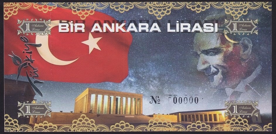 ÖZEL BASKI 1 ANKARA LİRASI - HOLOGRAMLI - EMNİYET ŞERİTLİ