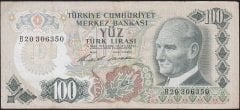 6.Emisyon 1.Tertip 100 Lira B20 306350 Çok Temiz+