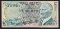 6.EMİSYON 2.TERTİP 10 LİRA L55 398634 ÇİLALTI ÇİL