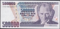 7.EMİSYON 4.TERTİP 500000 LİRA I73 882161 ÇİLALTI (HAFİF BOMBE VAR) eski kağıt para değerleri