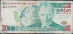 7.EMİSYON 20 000 000 LİRA A01 073959 HALİYLE