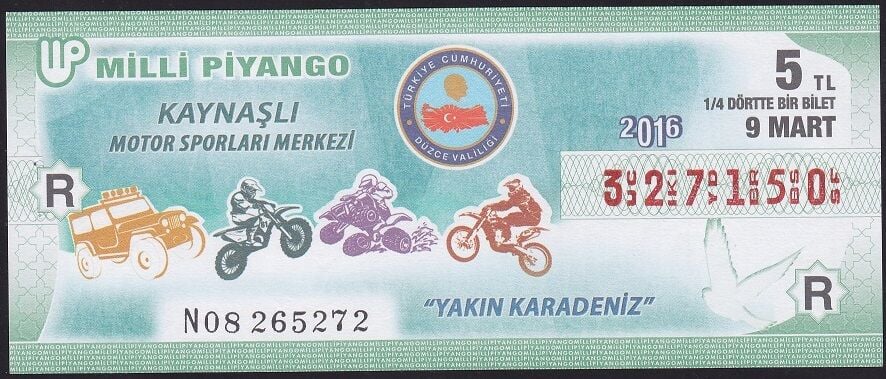 2016 9 Mart Çeyrek Bilet - R Serisi