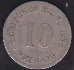 Almanya 10 Pfennig 1876 F