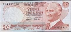 6.Emisyon 3.Tertip 20 Lira F24 453816 Çilaltı