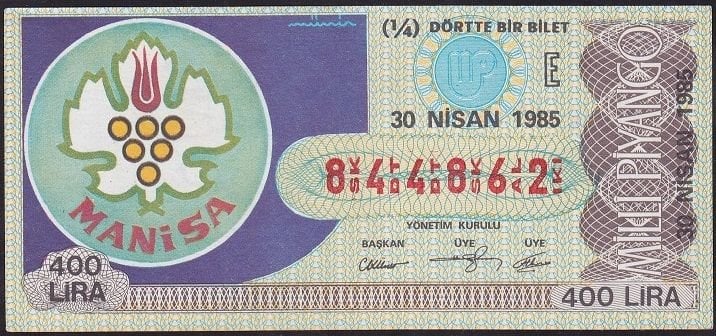 1985 30 Nisan Çeyrek Bilet - E Serisi
