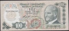 6.Emisyon 1.Tertip 100 Lira B19 109597 Çok Temiz+