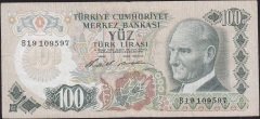 6.Emisyon 1.Tertip 100 Lira B19 109597 Çok Temiz+