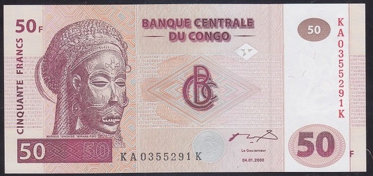 Kongo 50 Frank 2000 Çil Pick 91