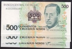 BREZİLYA 500 CRUZEİROS 1990 ÇİL - 10 ADET SERİ TAKİPLİ