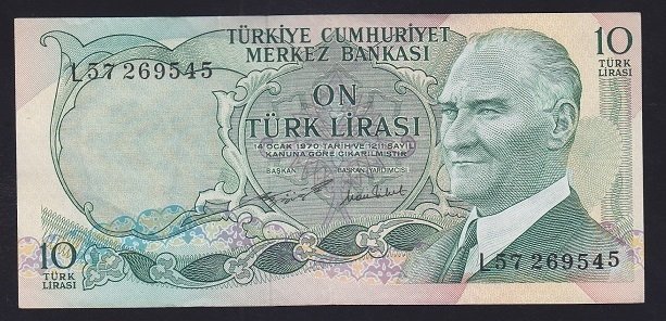 6.EMİSYON 2.TERTİP 10 LİRA L57 269545 ÇÇT
