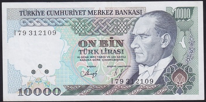 7.EMİSYON 4.TERTİP 10000 LİRA I79 312109 ÇÇT ÇİLALTI