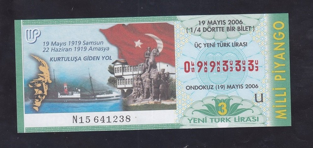 2006 19 MAYIS ÇEYREK BİLET - 099333