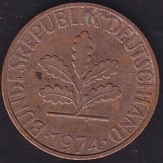 Almanya 2 Pfennig 1974 J