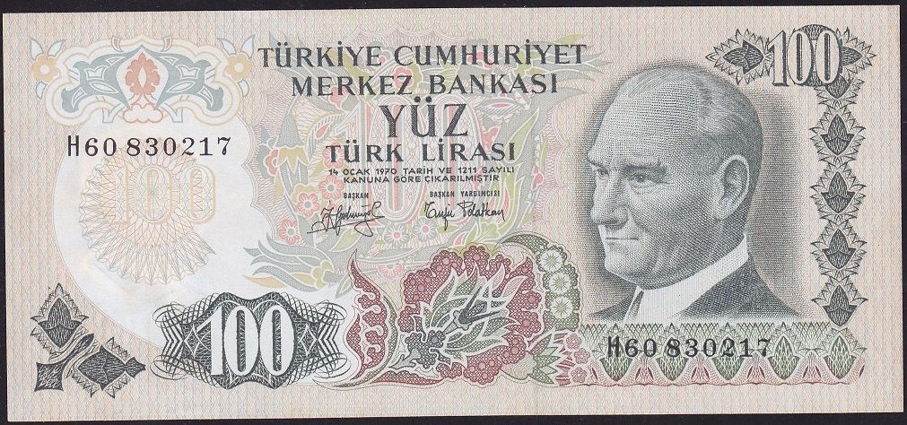 6.Emisyon 2.Tertip 100 Lira H60 830217 Çilaltı