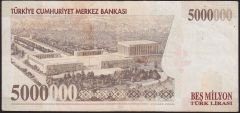 7.Emisyon 5 000 000 Lira L72 593721 Çok Temiz