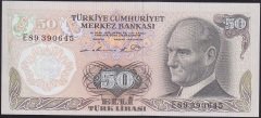 6.EMİSYON 1.TERTİP 50 LİRA E89 390645 ÇİLALTI ÇİL