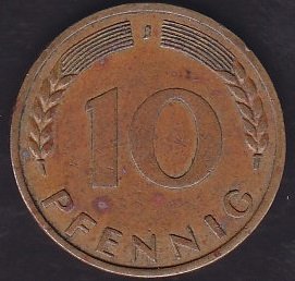 Almanya 10 Pfennig 1950 J