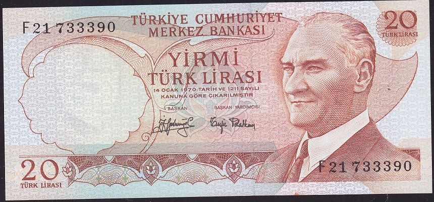 6.Emisyon 3.Tertip 20 Lira F21 733390 Çilaltı Çil