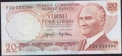 6.Emisyon 3.Tertip 20 Lira F21 733390 Çilaltı Çil