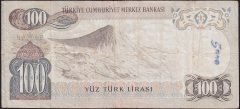 6.Emisyon 1.Tertip 100 Lira B16 033386 Temiz