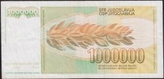 Yugoslavya 1000000 Dinar 1989 Çok Temiz+