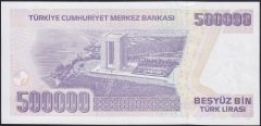 7.Emisyon 4.Tertip 500000 Lira L89 361361 Çil Tekrarlayan Numara