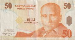 8.Emisyon 50 YTL B19 646612 Çok Temiz+