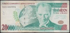 7.EMİSYON 20 000 000 LİRA A25 502771 TEMİZ
