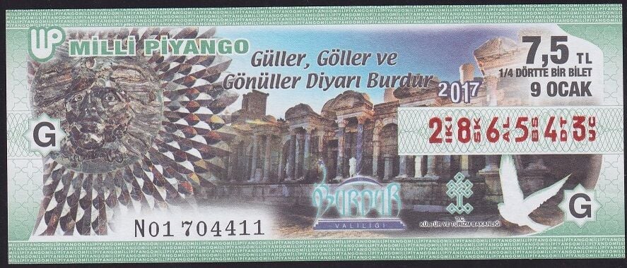 2017 9 Ocak Çeyrek Bilet - G Serisi