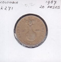 Kolombiya 20 Pesos 1987