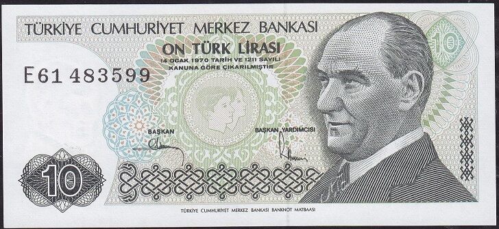 7.Emisyon 2.Tertip 10 Lira E61 483599 Çil
