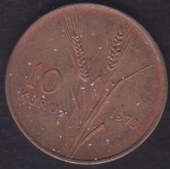 1973 YILI 10 KURUŞ ÇÇT +