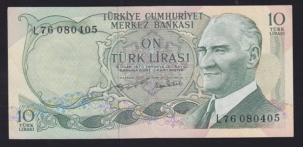 6.EMİSYON 2.TERTİP 10 LİRA L76 080405 ÇÇT