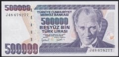 7.Emisyon 4.Tertip 500.000 Lira J48 678277 Çil